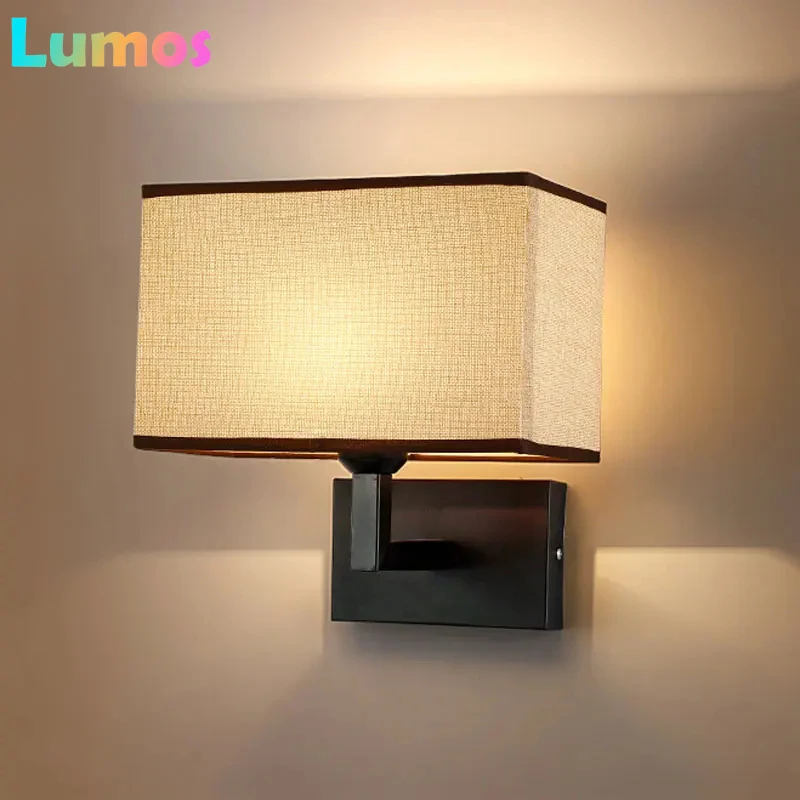 

A65 New Nordic Modern Fabric Creative Chinese Bedroom Bedside Light Stair Hotel Wall Sconce Lamp Lighti