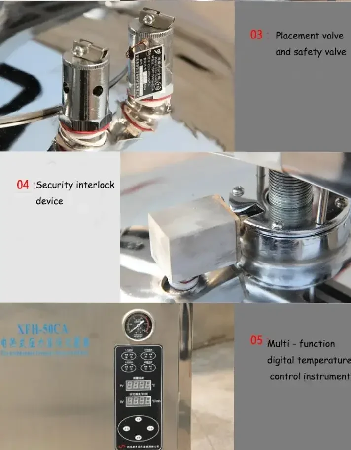 50L Automatic Steam Sterilizer Stainless Steel Sterilization Pot Pressure Steam Sterilizer Autoclave Pot Surgical Medical