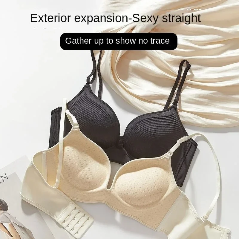 Přírodní push-up podprsenka pro malá prsa, bezešvá neviditelná podprsenka, ultra silná výplň 10 cm, bez šmouh pod tričkem, lifting košíčků AA-A - náhled 3