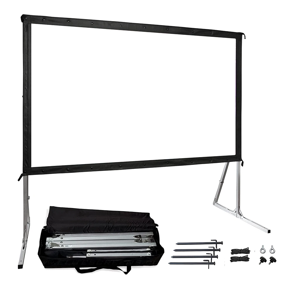 Ready to Ship 100'' 120'' 150 180'' 200'' 300'' 16 x 9 Front and Rear Quick Folding Projector Screen Portable Projection Scree