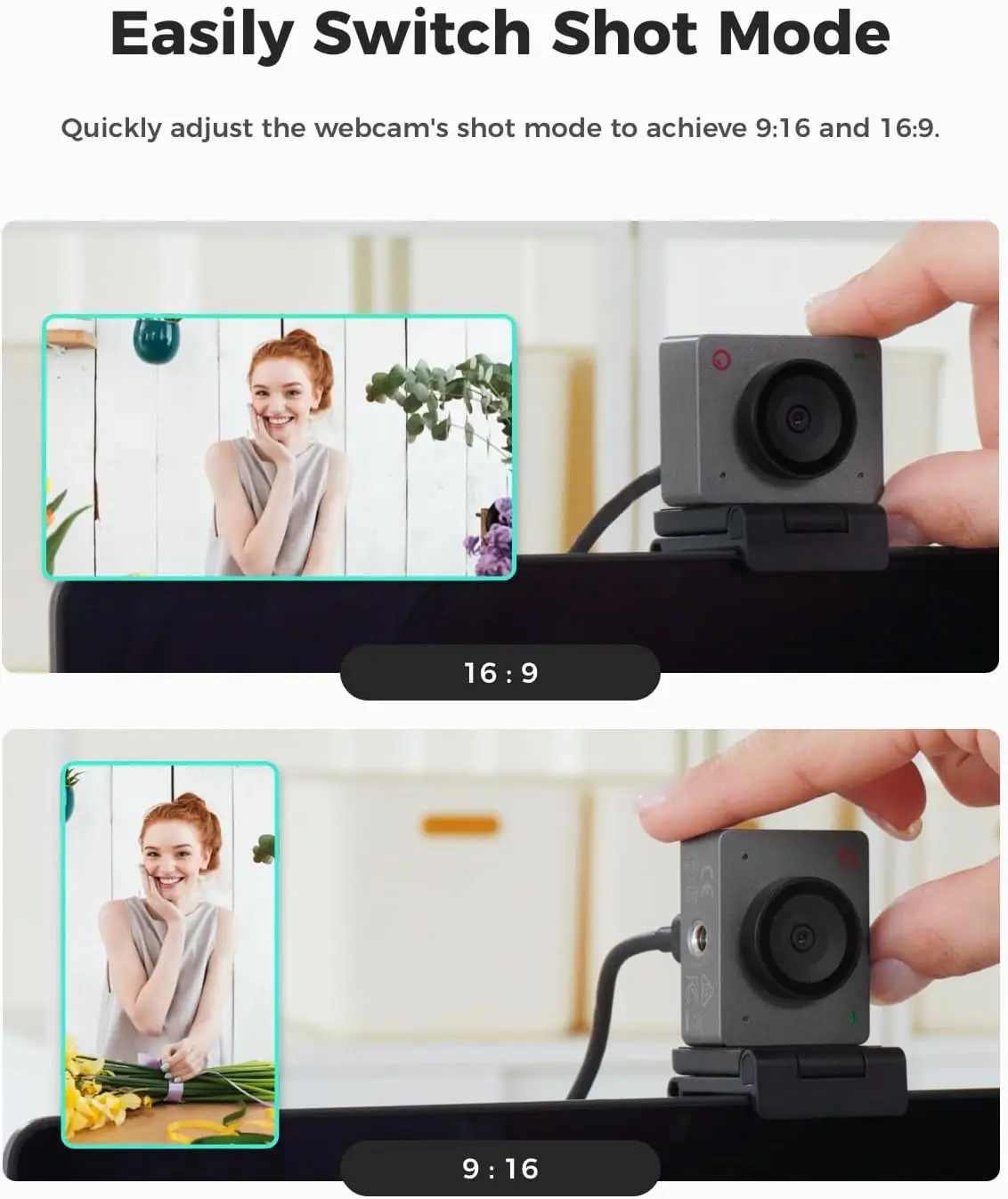 كاميرا ويب OBSBOT Meet SE بدقة 1080P 100FPS مع مستشعر إطار AI 1/2,8 بوصة للتحكم في الإيماءات في وضع التجميل #5