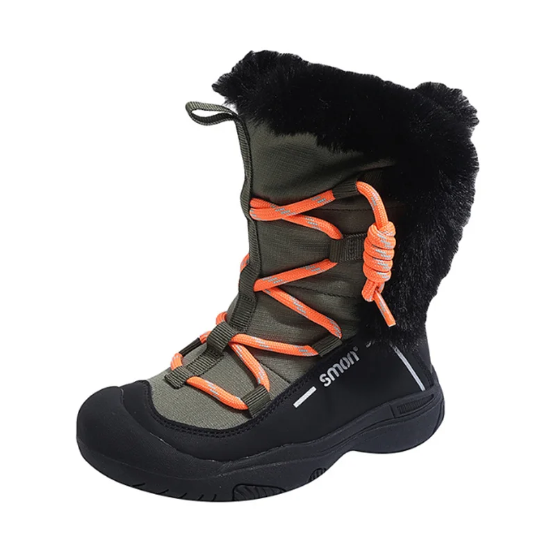 

2025 New Winter Children Snow Boots Warm Plush Kids Shoes Non-slip Fashion Girls Cotton Boots EU 26-37