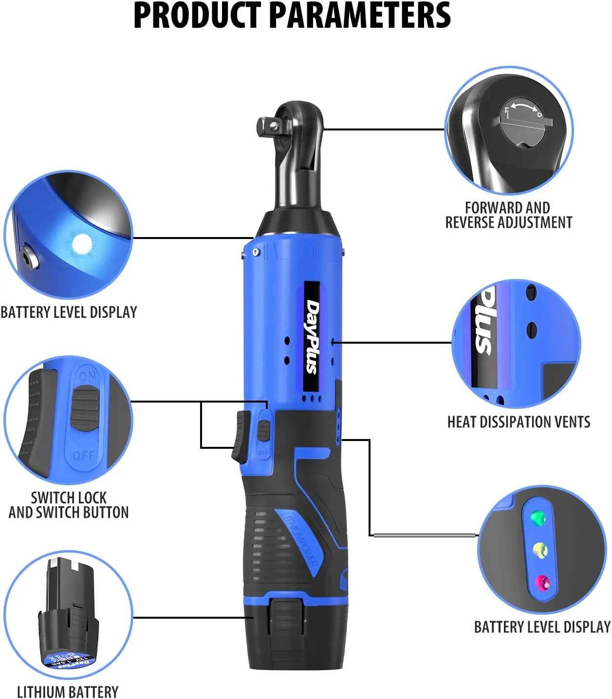 Imagem -02 - Chave de Ângulo Reto sem Fio Kit de Ferramentas com 2x1500mah Bateria de Iões de Lítio Tomadas e Carregador 12v