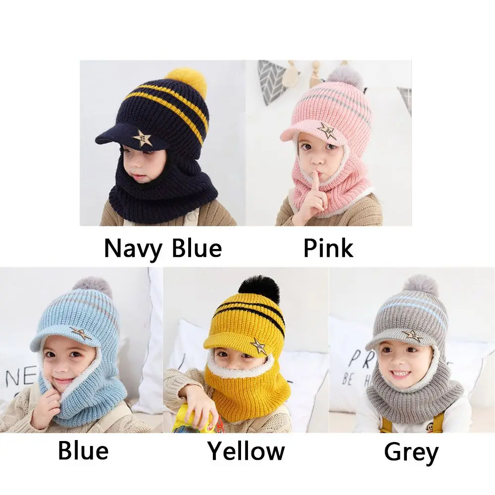 Baby Winter Hat Pom Pom Beanie Hats Baby Girl and Boy Hat with Warm Fleece Lining Baseball Caps for Kids