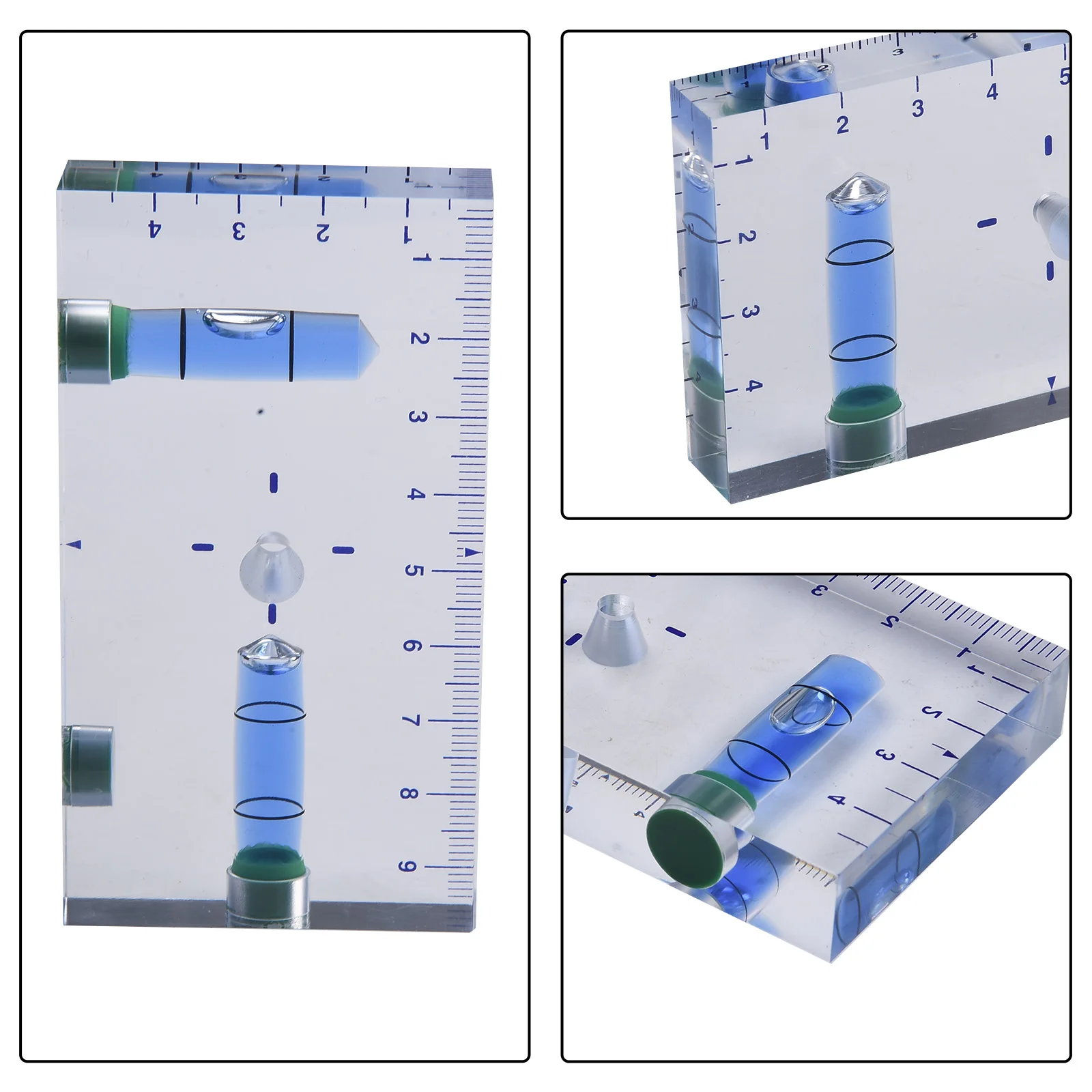 High Precision Transparent Two Direction Magnetic Level Bubble Level Transparent T-shaped Two-way Integrated Level 95mm T-shaped