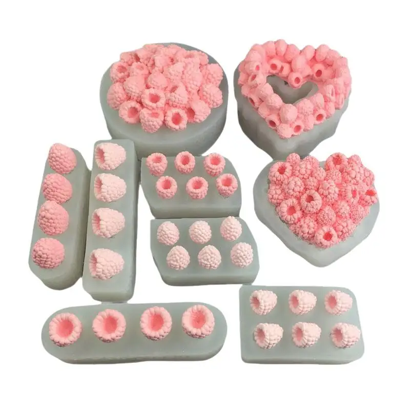 1PC Small Raspberry Mousse Candy Mold Baking 3D Raspberry Pudding Baking Mold Dessert Chocolate Mold Fruit Cake Decorating Tools