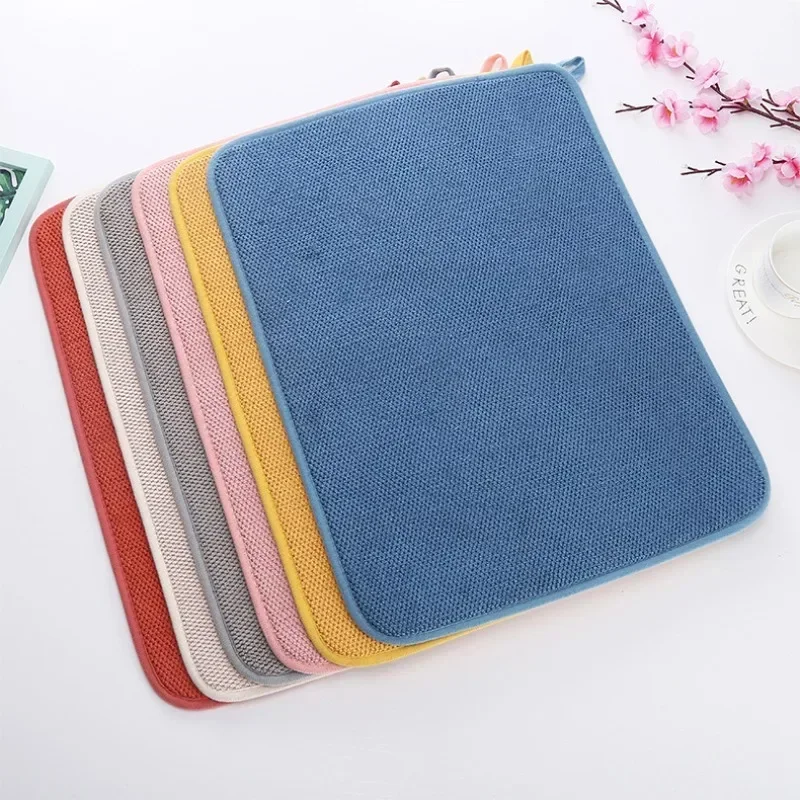 

30x40cm Ultrafine Fiber Absorbent and Quick Drying Meal Mat for Household Kitchen Utensils Drainage and Drying Mat