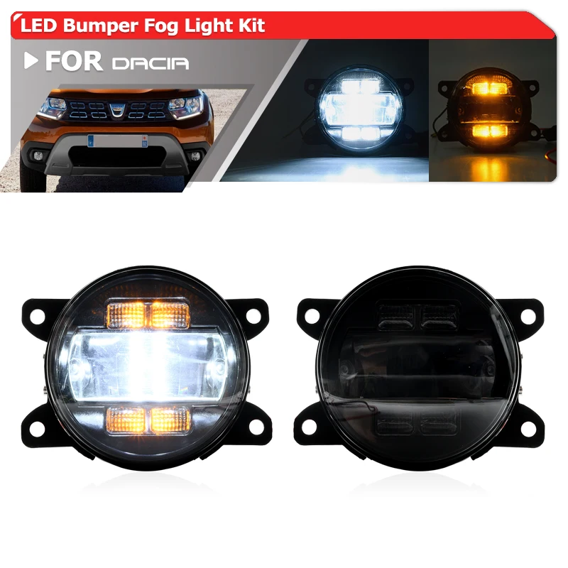 For Renault Trafic III Master Talisman Megane Dacia Duster Logan Bumper Led Driving Fog Light Replacement DRL/Turn Signals