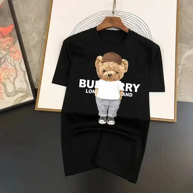 Cotton T-Shirt for Mens Family Pack Kids Short Sleeve Summer Print Top Fashion Trend Tee Round Neck Harajuku Clothes StreetwearC