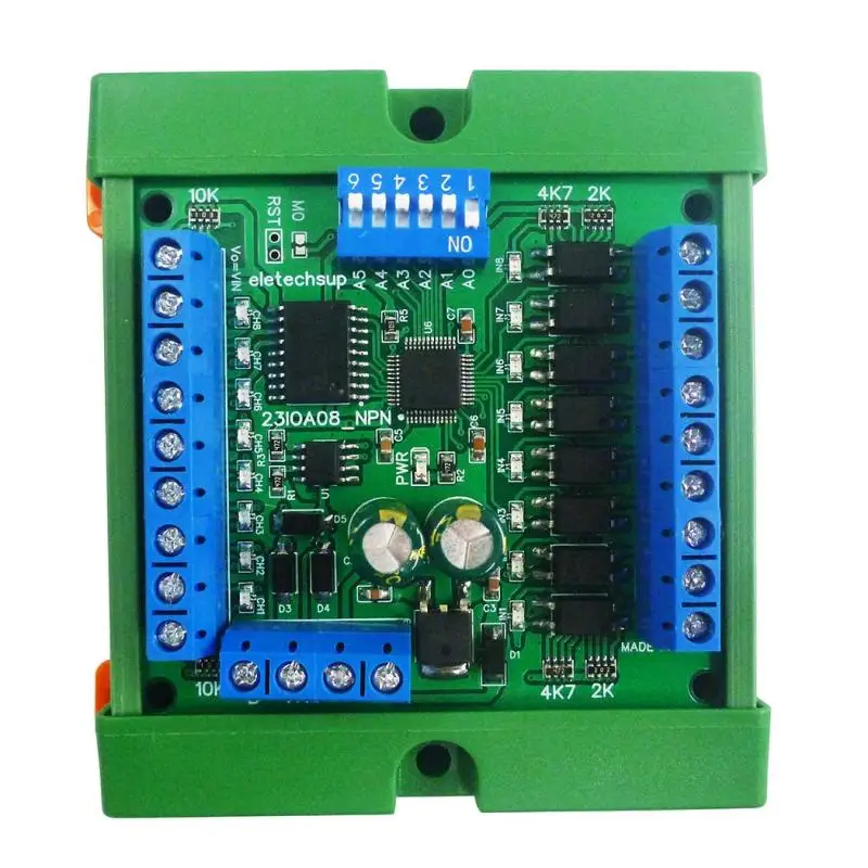 DC 12V 24V 8DI-8DO NPN/PNP Optically Isolated Input And 300MA NPN Solid State Relay Output RS485 IO Module