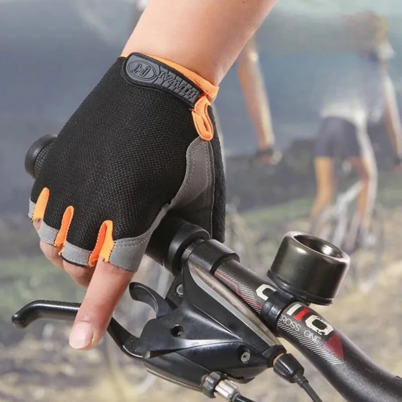 1Pair Sports Half Finger Bike Gloves Outdoor Cycling Fitness Breathable Shock-Absorbing Anti Slip Running Gym Half Cut Gloves