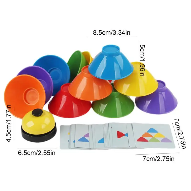 Regenbogen Stapel Spielzeug Stapel Schüssel Spielzeug 6 Stapel Schalen mit Glocke Montessori sensorische Lernspiel zeug schönes Geschenk für Kinder