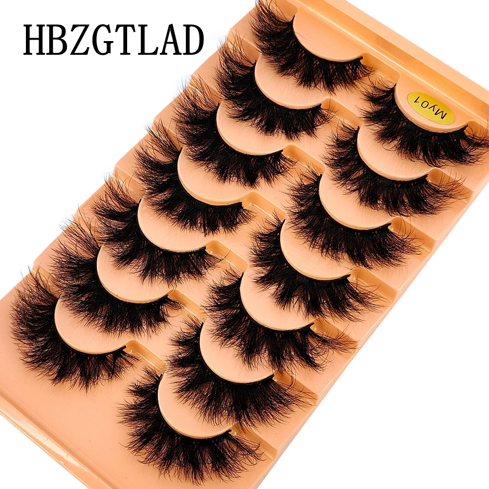 HBZGTLAD-Faux-Cils en Forme d'Œil de Chat, Accessoire de Maquillage, Volume Réutilisable, fissuraminants, Doux, Croisés, Bande Russe, Manga, 7 Paires