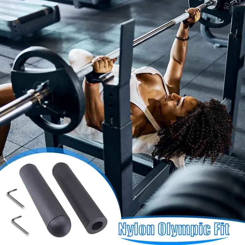 Barbell Sleeve Replacement 2PCS Bar Grips For Weightlifting Converts 1 Standard Weight Plate Posts To 2 Weight Plate Posts