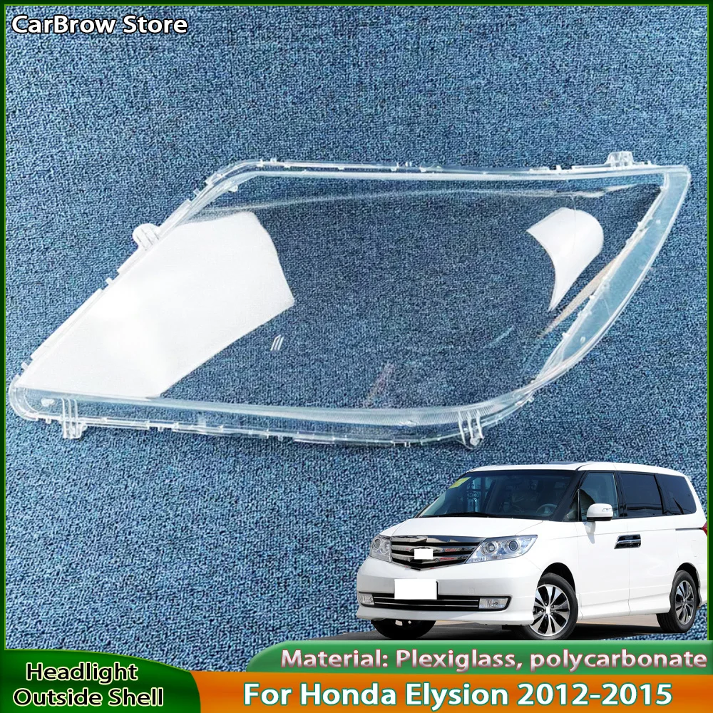 For Honda Elysion 2012 to 2015 Headlight Cover Replacement Front Car Light Auto Shell Lampcover Lampshade