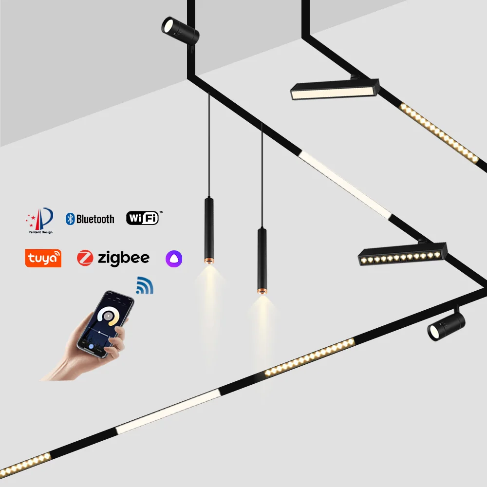 Nieuwe Moderne Winkel Focus Spot Licht Magneet Railsysteem 90-265V Aluminium Cob Lineaire Magnetische Led Track Verlichting