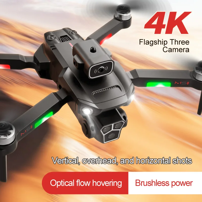 M1s Mini Drone 4K Three Camera Professinal Wide Angle Optical Flow Localization Four-way Obstacle Avoidance RC Quadcopter toys