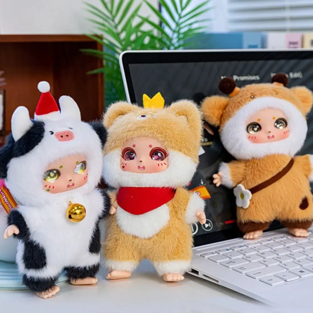 

Brightly Colored Animal Series Plush Toy Big Eyes Soft Plush Stuffed Animals Keychain Huggable Design Cartoon