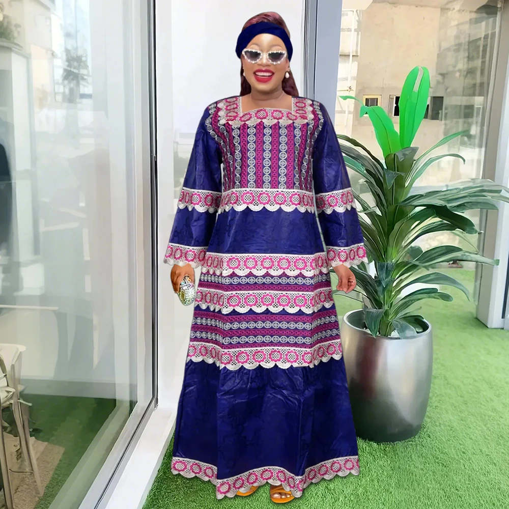 

H&D New style Women Traditional African Dresses Bazin High Quality Embroidery Traditional Dresses for Wedding Party Occasions