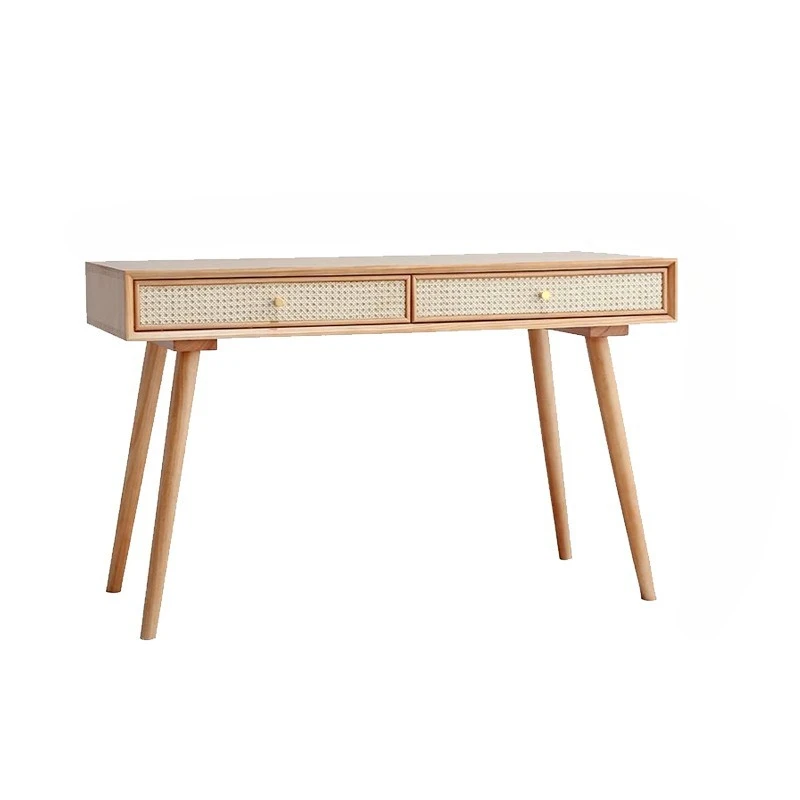 

Nordic solid wood desk ins simple modern computer small apartment learning
