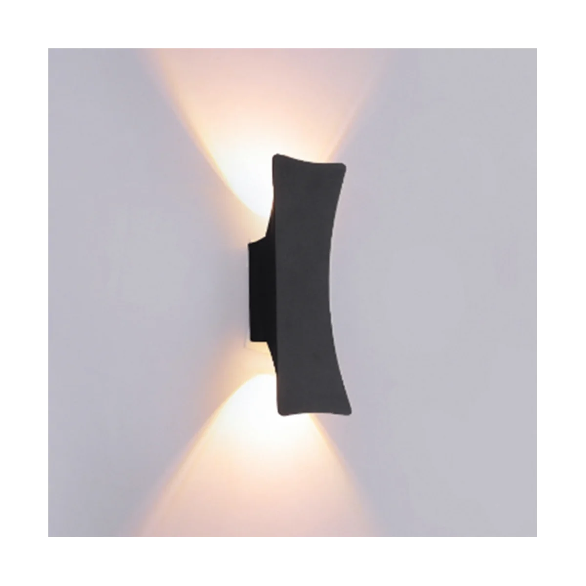 Outdoor Waterproof Wall Lamp Simple Terrace Garden Light Bedroom Bedside Lamp Aisle Balcony Light (Black) White Light image 4