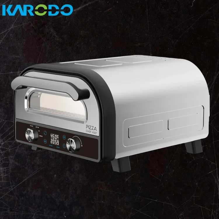 Karodo High Quality Multifunctional Electric Desk Pizza Oven Rotating Pizza Stone Maker High Temperature Pizza Oven