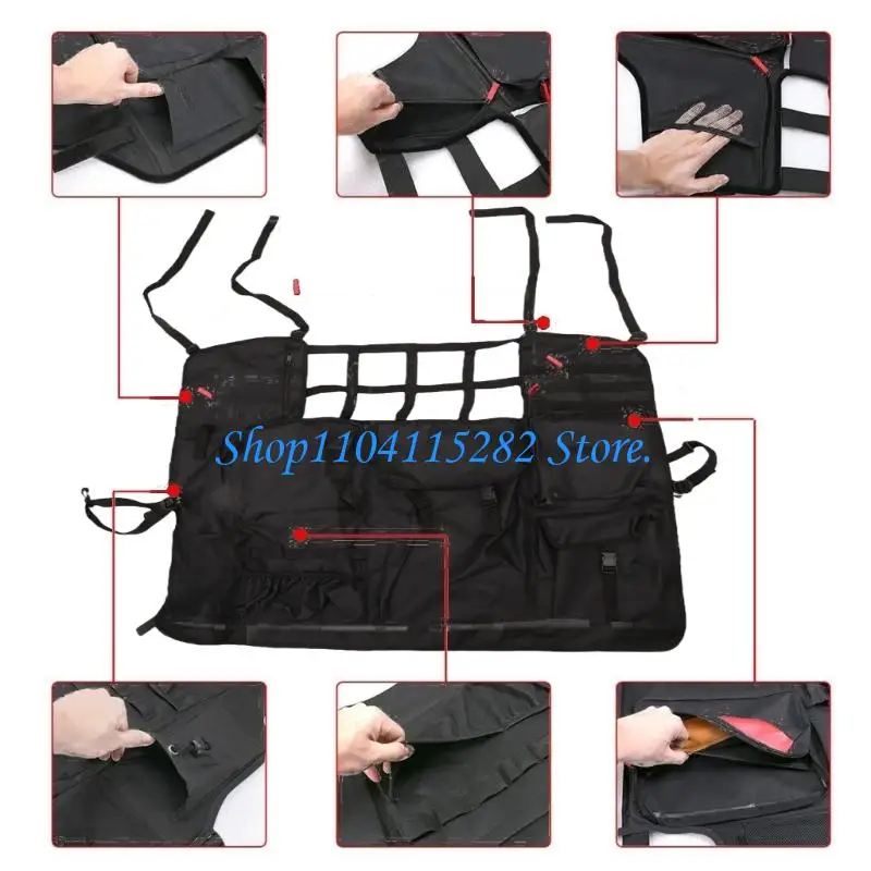 Rear Mesh Storage Bag for Vehicles Easy Install Secure Cargo Management