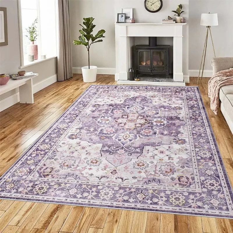 

Soft Boho Carpet for Living Room Bedroom Restaurant Persian Rug Large Size Area Vintage Flower for Boys Girls and Adults Mat