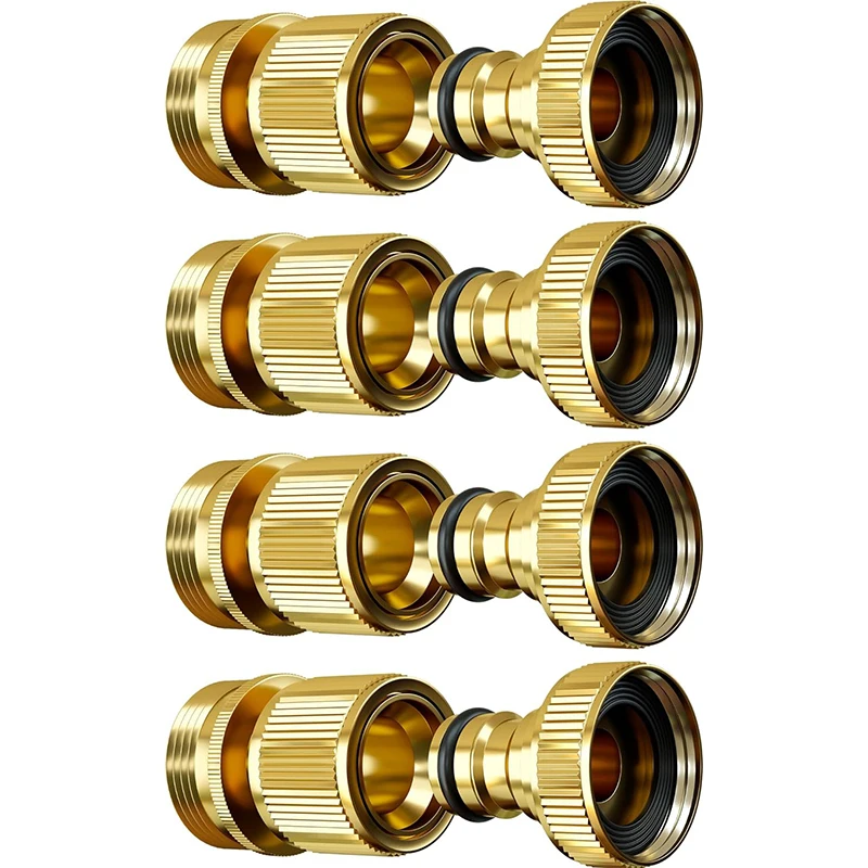 Brass Water Hose Quick Connect Fittings, Release Hose Connector, Fit for 3/4