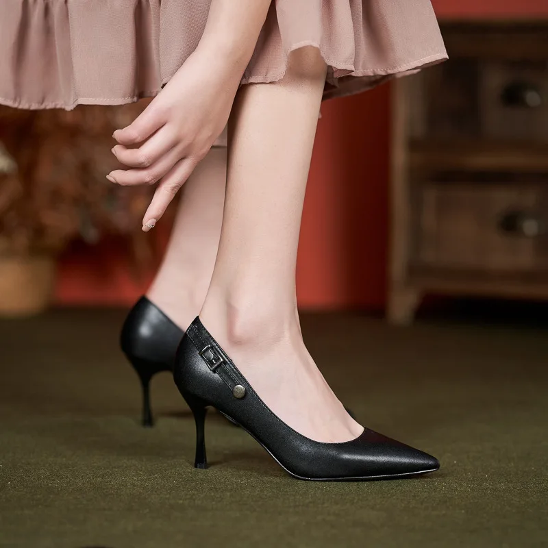 Size 31-43 High-heeled Shoes Small Size Professional Dress Shoes Low Heel Women Black Heels