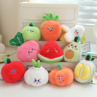 18Types Simulation Cartoon Fruits Vegetable Plush Toy Garlic Pitaya Ginger Durian Mango Soft Stuffed Pendant Doll Fun Gift