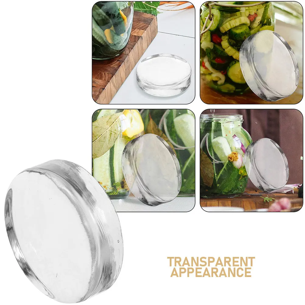 3Pcs Glass Fermentation Weights Thick Transparent for Pressing Wide Mouth Mason Jars Pickling Supplies Fermentation Tools