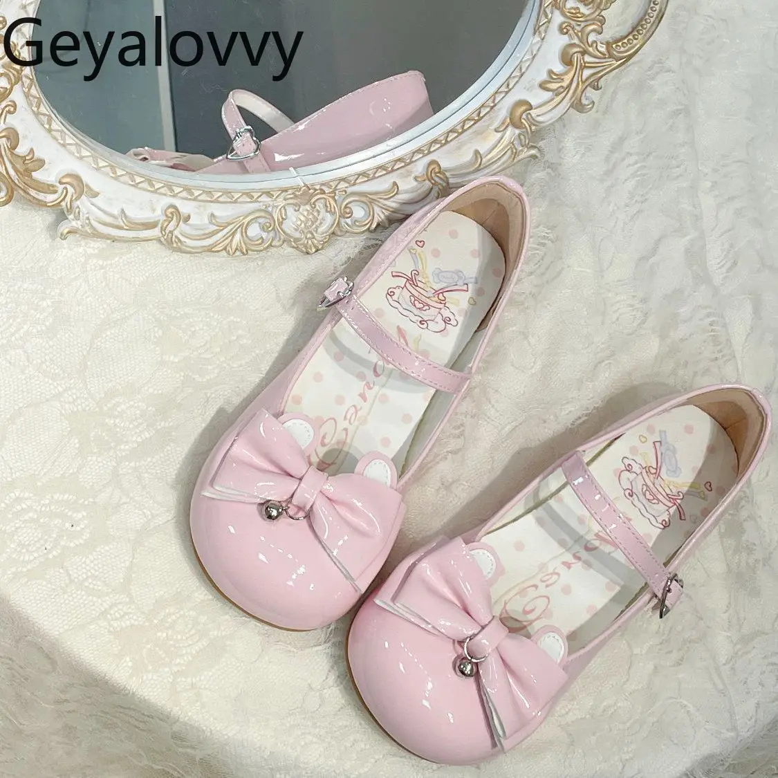 

Новые универсальные туфли на низком каблуке с круглым носком и бантом в японском студенческом стиле Лолиты JK для женщин, милые милые элегантные туфли-лодочки Femme