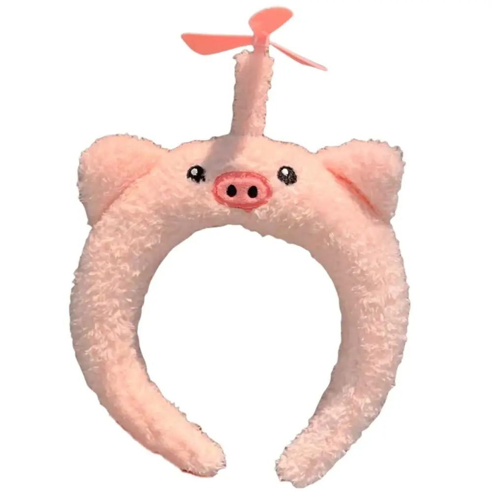 

Fashion Cat Plush Animal Hairband Rabbit Pig Cartoon Headband Rotating Korean Style Funny Hair Hoop Girls/Female