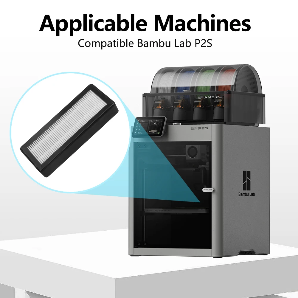 Für Bambu Lab P2S Luftfilter HEPA 13+ Aktivkohle-Kombi-Luftfilter Ultra für Bambulab X2D P2S 3D-Drucker Zubehörteile – Detail 2