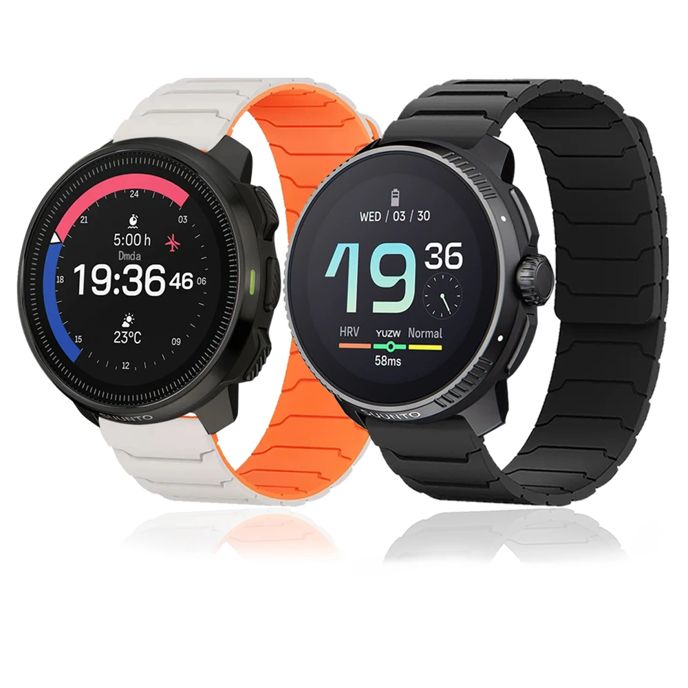 20mm 22mm cinturino in silicone per SUUNTO 9 Peak DLC/PRO/5 PEAK S VERTICAL OCEAN 3/3 cinturini fitness braccialetto orologio intelligente magnetico