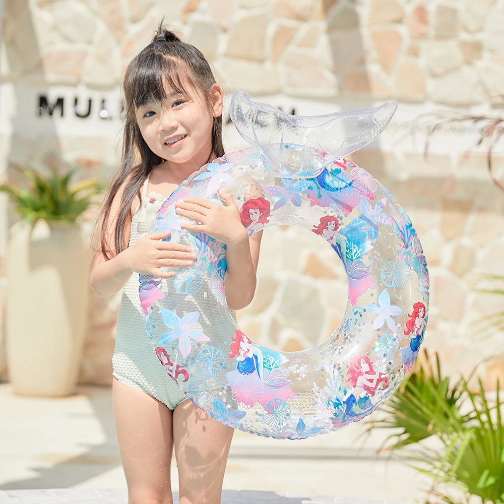 

Clear Sequined Mermaid Swim Ring Tube Inflatable Toy Swimming Ring For Child Kid Adult Swim Circle Float Swim Pool Water Toys