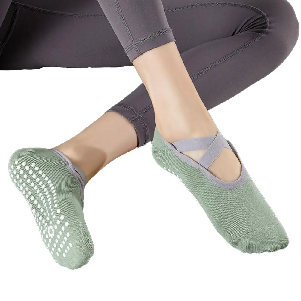 Calcetines de Yoga de silicona antideslizantes para mujer, medias transpirables para Ballet, Pilates, baile, Vendaje deportivo sin espalda, 1 par, W6X0