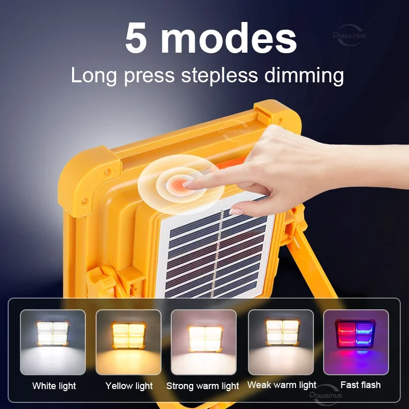 

NEW 20000mAh Solar Rechargeable Camping Lantern High Power Bank LED Tent Light Powerful Magnet Flashlight Repair Emergency Lamp