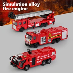 3 Pcs Set 1/72 Alloy Fire Truck Car Rescue Ladder Cars Model Toys Simulation 119 Vehicle Toys Models For Kids New Years Gifts