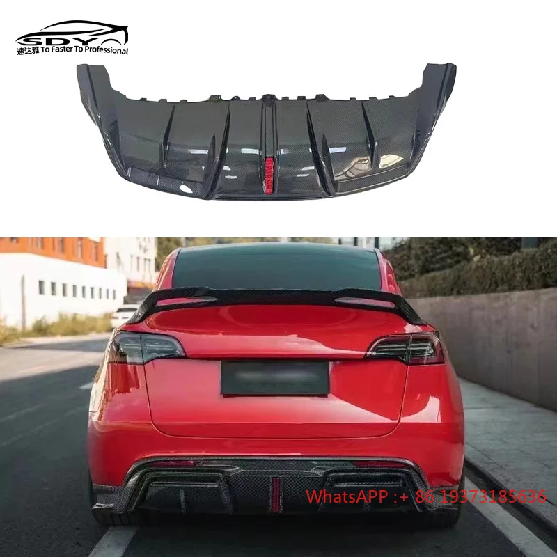 MODEL Y IM Style Carbon Fiber Rear Diffuser Rear Bumper Lip Rear Splitter for Tesla MODEL Y
