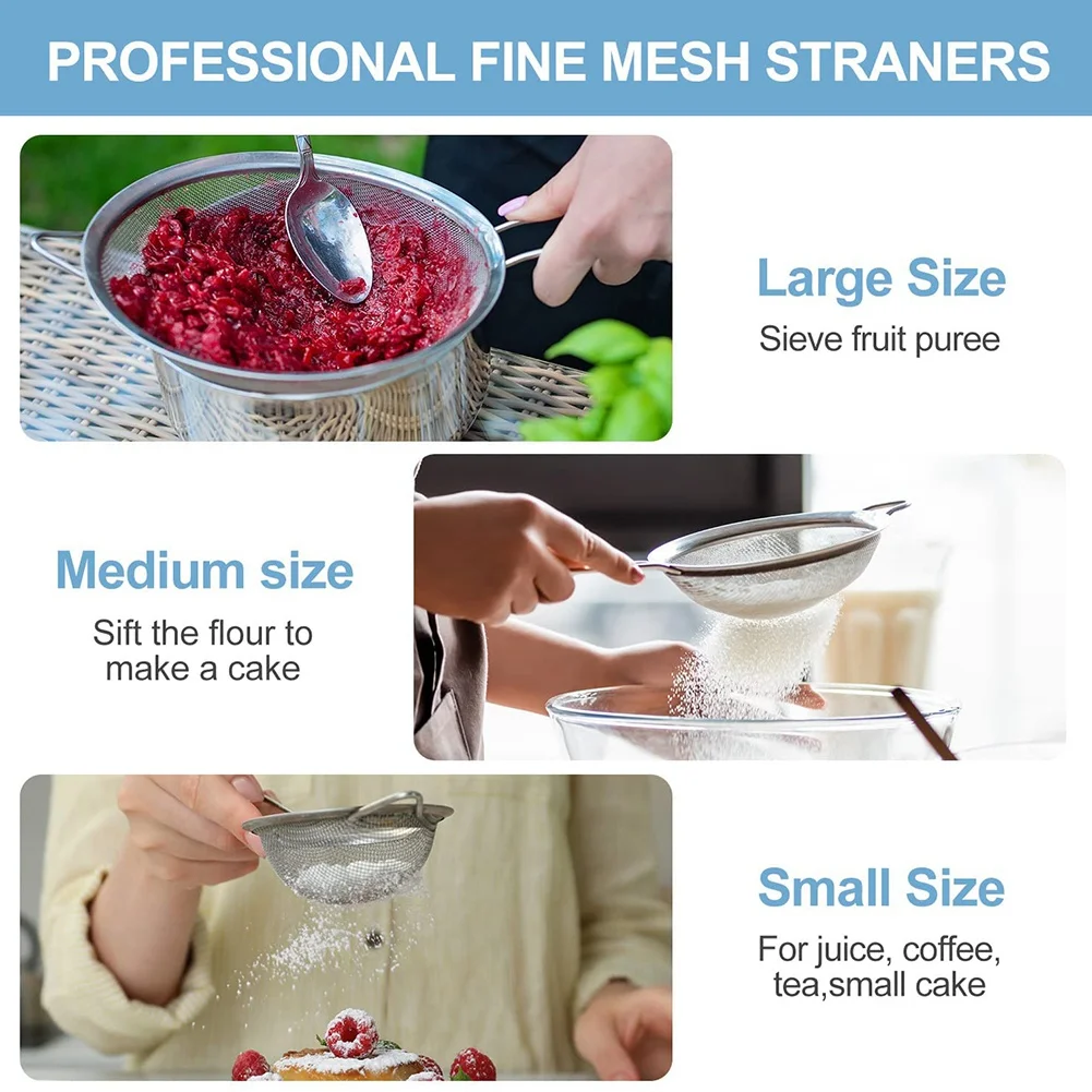 A99X-Sieve Tea Strainers، Sieves and Strainers، Sieve المطبخ، مصفاة شبكية دقيقة، Sieves الدقيق للطبخ والخبز