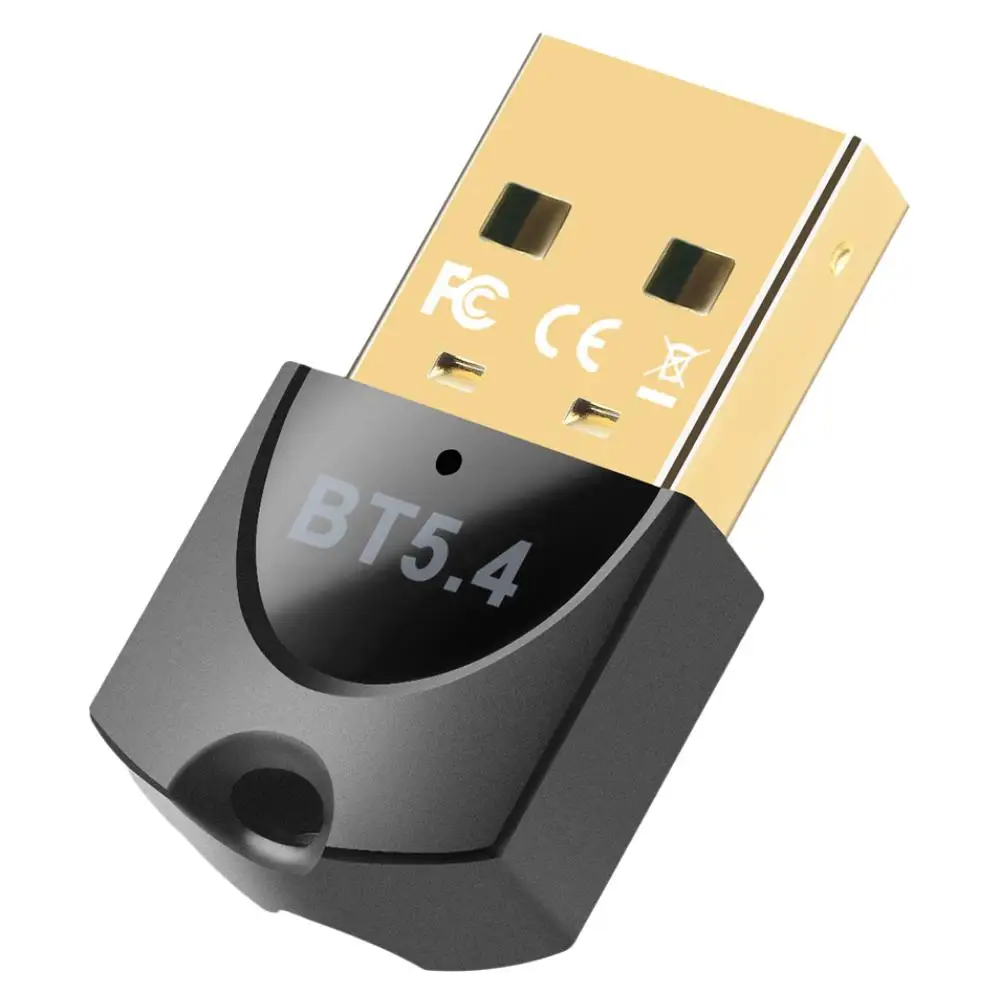 USB Mini Transmissor Receptor Bluetooth, Conector De Áudio De Auscultadores, Drive Free, Adaptador Bluetooth 5.4, Alto-falante do PC, Sem Fio E1U3