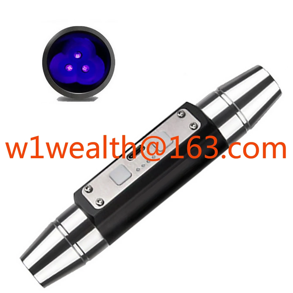 Shortwave ultraviolet flashlight 254nm 365nm 395nm invisible fluorescent powder UVA UVC black light LED flashlight