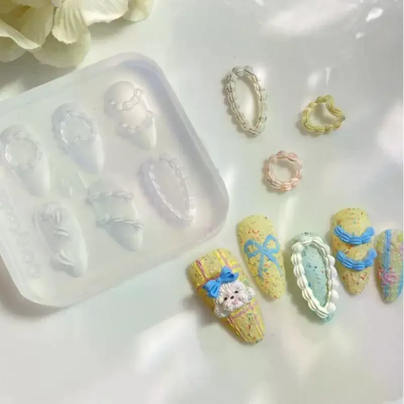 Silicone gâteau crème Art bricolage manucure 3D sculpture bijoux ongles moule conception ongles décorations modèle pour ongles breloques