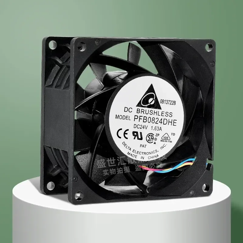 PFB0824DHE Delta 8038 for 24V 1.63A High Performance Server Inverter Dual Ball Bearing PWM Fan 8CM