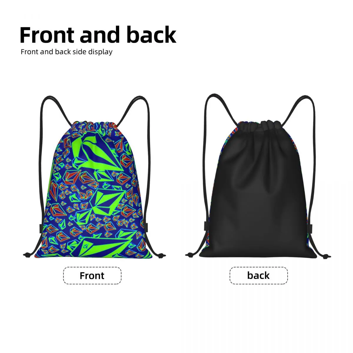 Custom Volcoms Boardsports Stone Pattern Drawstring Bag for Shopping Yoga Backpacks Women Men Sports Gym Sackpack