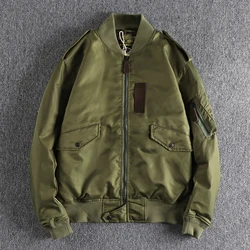 Autumn New American Retro L-2B Flight Jacket Men's Fashion Air Force 100% Nylon Windproof Tough Guy Cotton-padded Baseball Coat