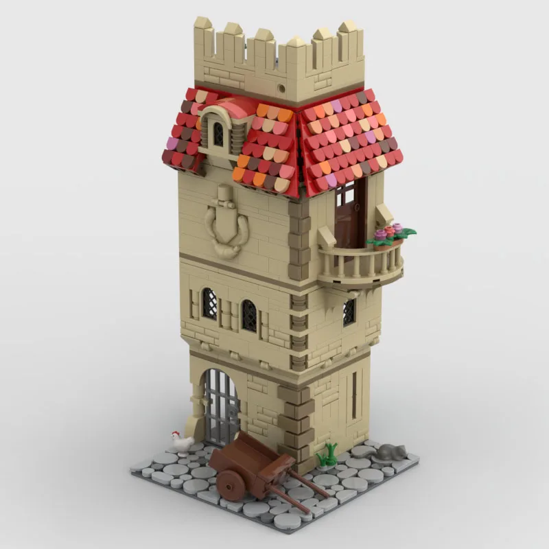 

990 шт. MOC игрушка средневековый уличный уголок DIY строительные кирпичи образовательная конструкция замок игрушка детский подарок