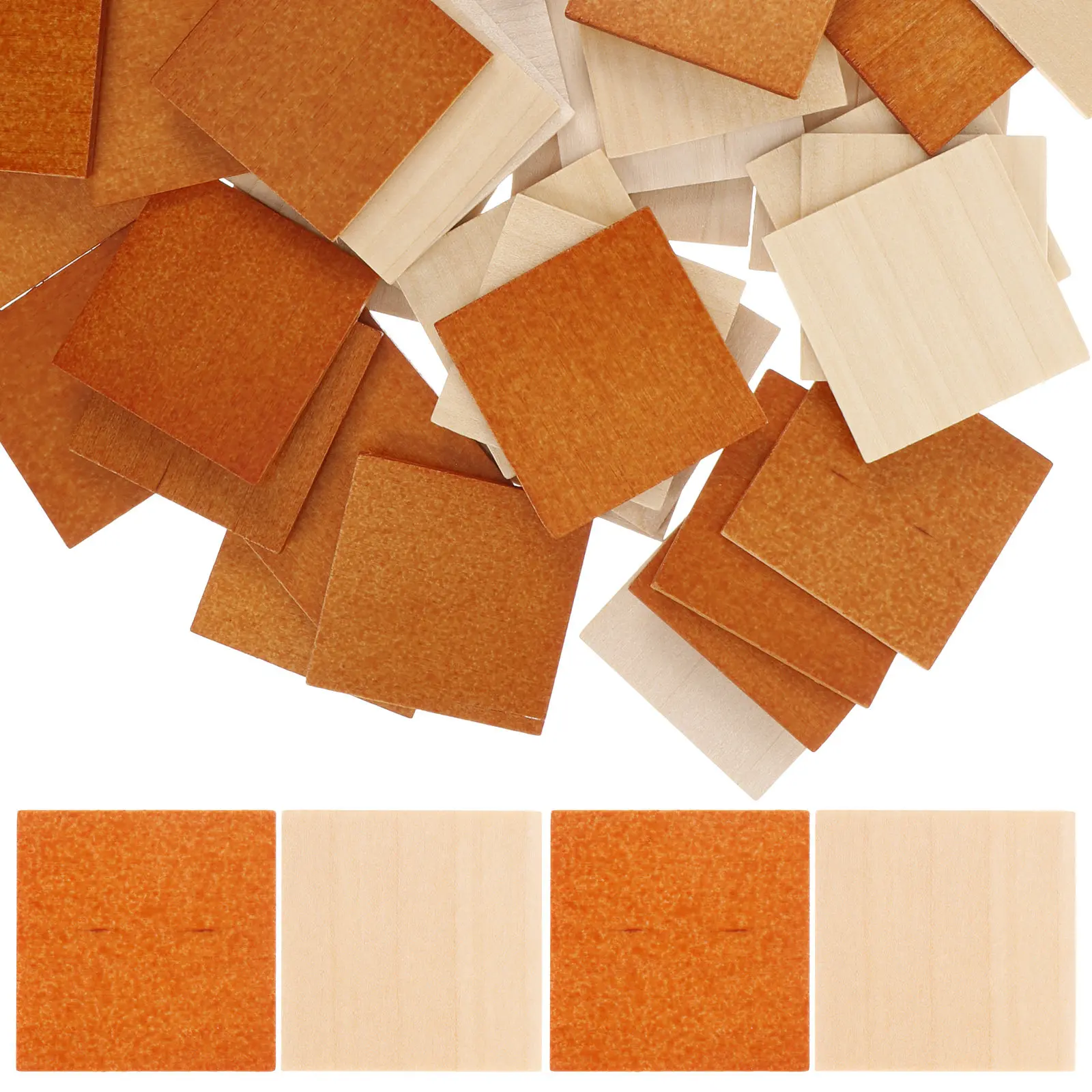 

48Pcs Wood Miniature Flooring Board Double-Sided Wooden Floorboard for Tiny House Accessories Miniature Home Decor Simulation